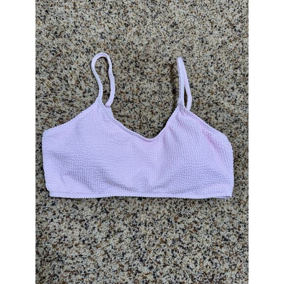 Women's Ribbed Bikini Sets Scoop Neck Cheeky Swimsuit Textured Pink‎ Two Piece M - Picture 4 of 8